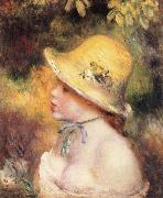 Pierre Renoir Young Girl in a Straw Hat France oil painting artist